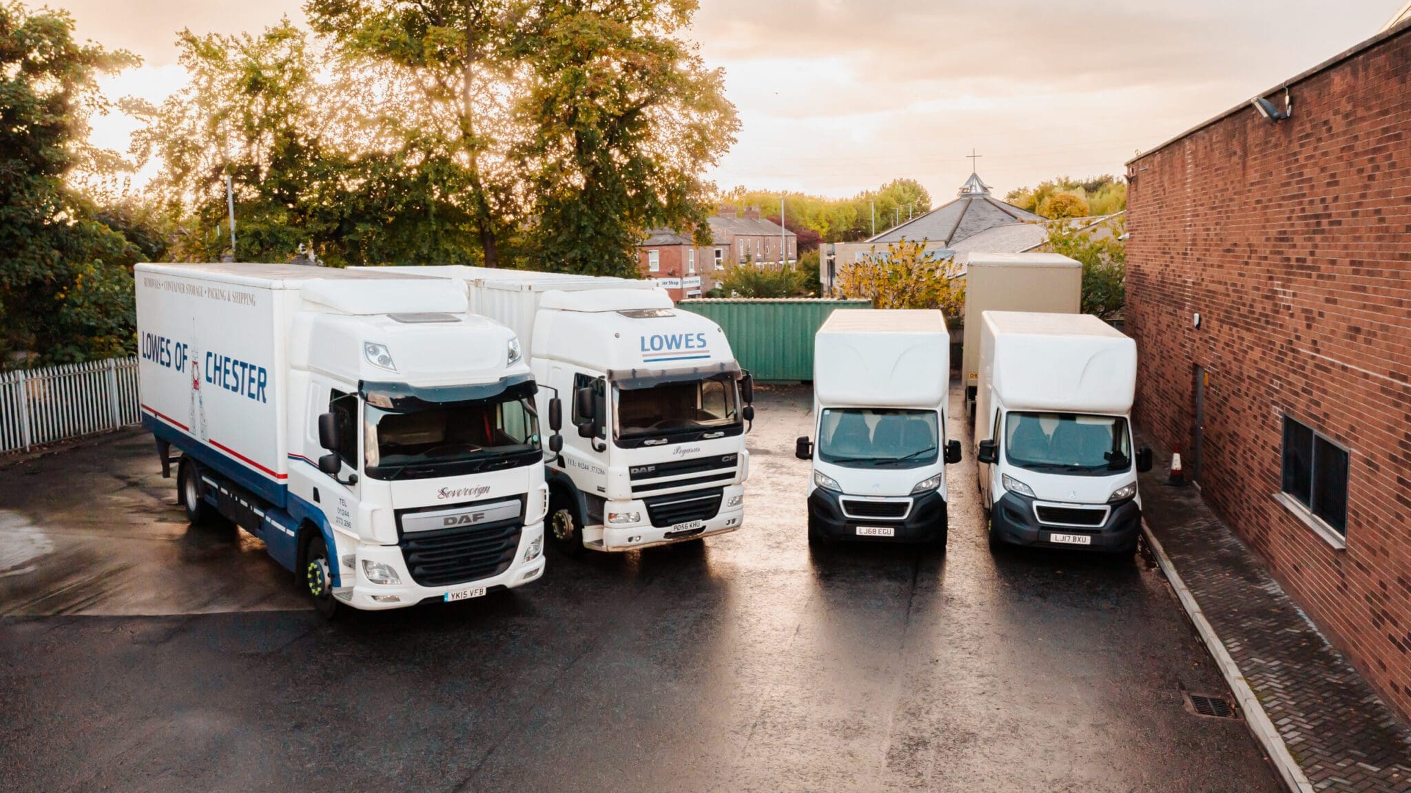 The four trucks of Lowes of Chester