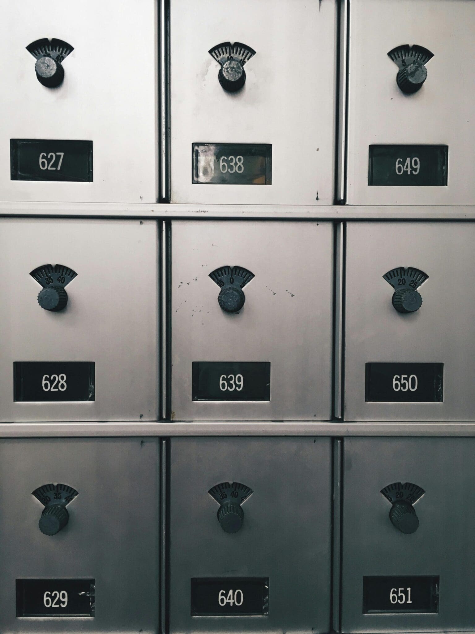 a locker for documents with numbers