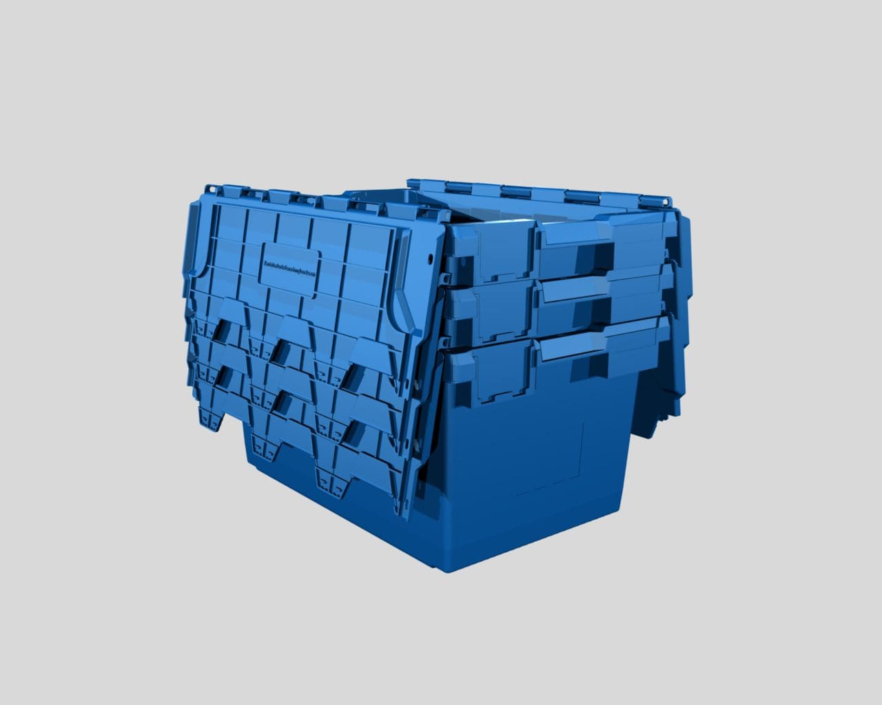 a nested blue plastic crates for hire